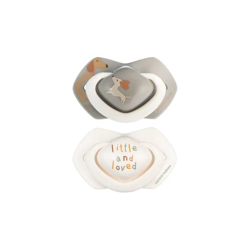 CANPOL 22/670 Smoczek silikonowy 0-6 m symetryczny DOGS 2 szt