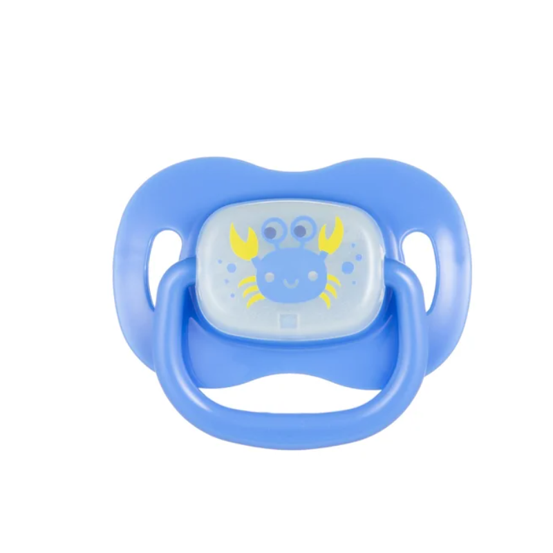 CANPOL 22/410 Smoczek uspokajający silikon 0-6m okrągły LOVE & SEA niebieski