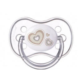 CANPOL 22/562 Smoczek uspokajający silikonowy okrągły 0-6 m-cy Newborn baby beżowy