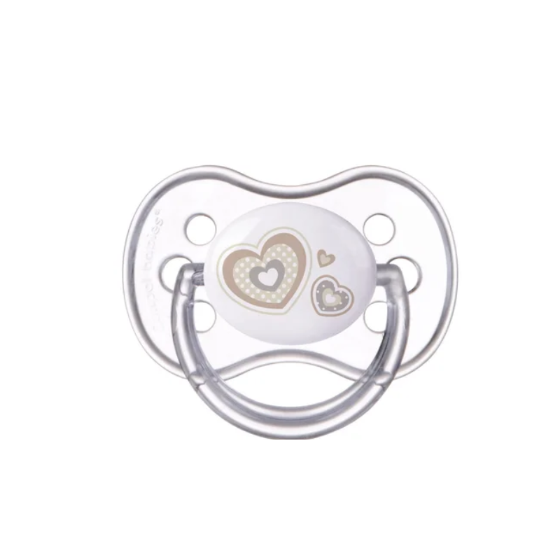 CANPOL 22/562 Smoczek uspokajający silikonowy okrągły 0-6 m-cy Newborn baby beżowy