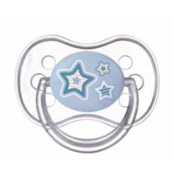 CANPOL 22/562 Smoczek uspokajający silikonowy okrągły 0-6 m-cy Newborn baby niebieski