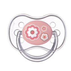 CANPOL 22/562 Smoczek uspokajający silikonowy okrągły 0-6 m-cy Newborn baby różowy