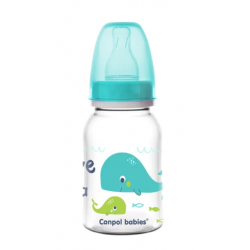 CANPOL 59/300 Butelka wąska 120ml PP LOVE&SEA turkusowy