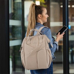 B.O1649/02 Plecak dla mamy MODERN STYLE beżowy
