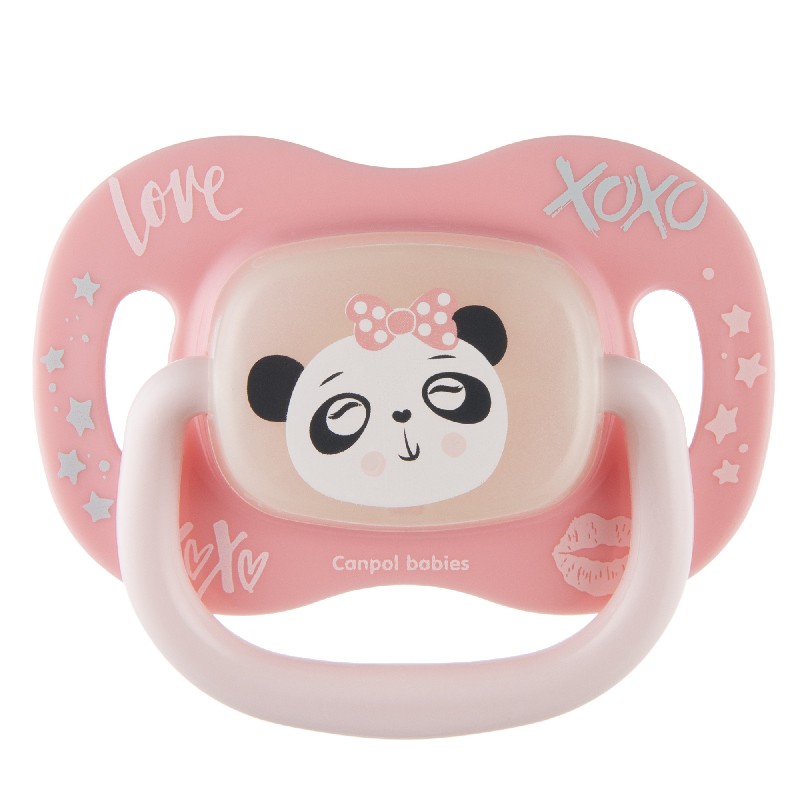CANPOL 34/935 Smoczek uspokajający silikonowy18 m+ okrągły EXOTIC ANIMALS panda