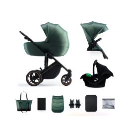 KINDERKRAFT Wózek wielofunkcyjny 3w1 PRIME 2 mink pro dark green