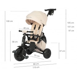 MILLY MALLY 6304 Qplay Rowerek Trójkołowy Nova Max Beige