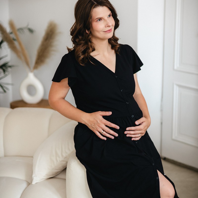 EWA 974444 LINDA Koszula ciążowa rozpinana czarna XXL