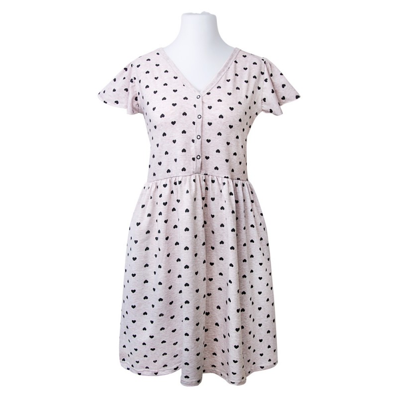 EWA 978596 LINDA Koszula ciążowa w seruszka beż XL