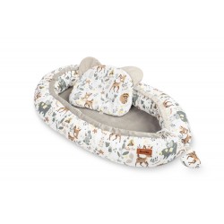 KOKON VELVET BIAŁY LEŚNA PRZYGODA 80x45 + PODUSZKA