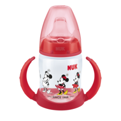 NUK 215261 Butelka z uchwytami FC 150ml MYSZKA MIKI czerwona smoczek silikonowy