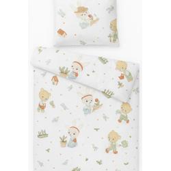 BABY 01627 Kołdra i poduszka dla przedszkolaka 135x100 40x60 Miś Ogrodnik