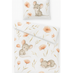 BABY 01628 Kołdra i poduszka dla przedszkolaka 135x100 40x60 Polna Mysz