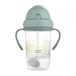 CANPOL 56/620_gre Kubek niekapek z rurką i odważnikiem 270ml MOUNTAINS