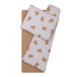 DUET 766 Komplet do wózka boucla+bawełna druk 75x100