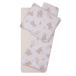 DUET 766 Komplet do wózka boucla+bawełna druk 75x100