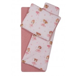 DUET 766 Komplet do wózka boucla+bawełna druk 75x100