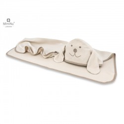 KIECZMERSKI Okrycie - ręcznik bambusowy 100x100 MIŚ z haftem i uszami beż