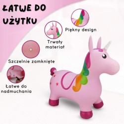 WOOPIE 54580 Skoczek gumowy Jednorożec różowy
