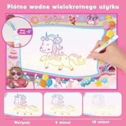 WOOPIE 56096 Mata wodna do malowania Jednorożec różowa