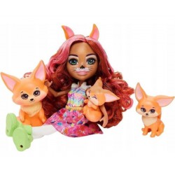 MATTEL 6734 Enchantimals HNT60 Zestaw Lalka Fennec Fox i Rodzina Lisków