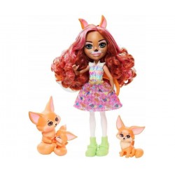 MATTEL 6734 Enchantimals HNT60 Zestaw Lalka Fennec Fox i Rodzina Lisków
