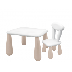 MALTEX SET LUNA Stolik dla dzieci + krzesełko biały/beżowy