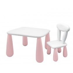 MALTEX SET LUNA Stolik dla dzieci + krzesełko biały/różowy