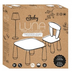 MALTEX SET LUNA Stolik dla dzieci + krzesełko biały/różowy
