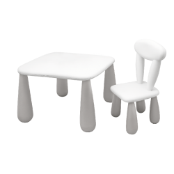 MALTEX SET LUNA Stolik dla dzieci + krzesełko biały/szary