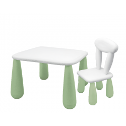 MALTEX SET LUNA Stolik dla dzieci + krzesełko biały/zielony