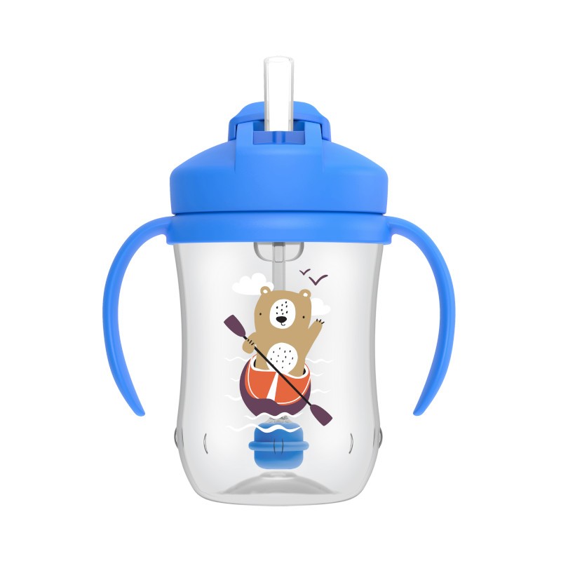 Dr.Browns TC91012 Kubek Pierwsza słomka 270ml niebieski niedźwiedź +6
