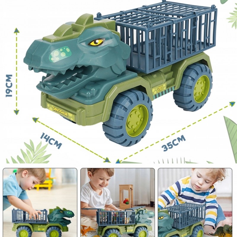 WOOPIE 57420 Samochó Dino z klatką i dinozaurami