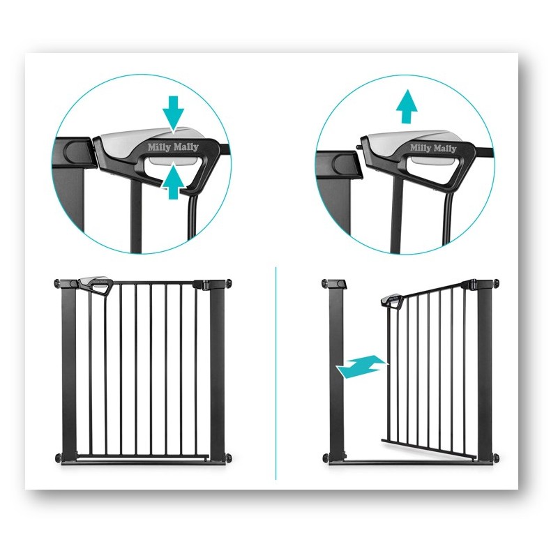 MILLY MALLY 6574 Bramka zabezpieczająca - barierka na schody Guardy 83 Black