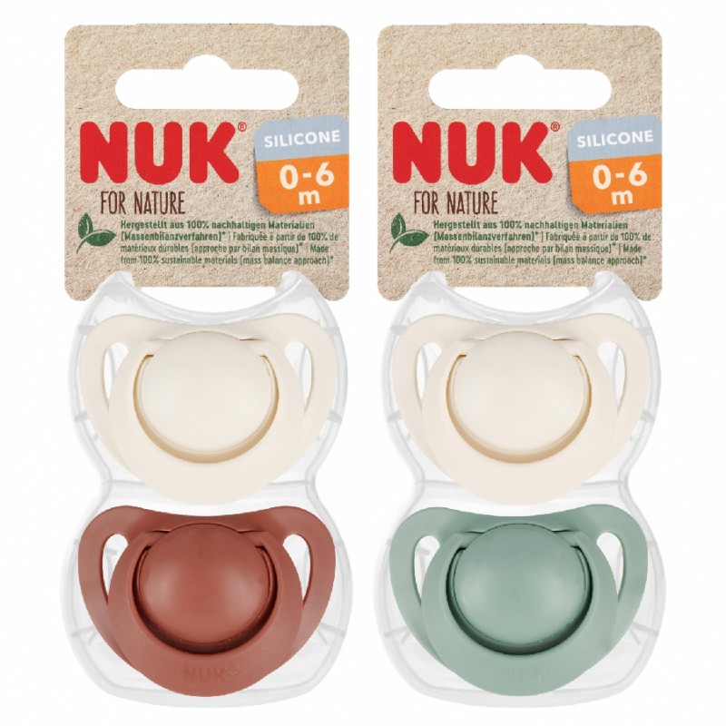 NUK 175009 Smoczek uspokajający 0-6m FOR NATURE mix 2 szt. 563070