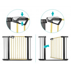 MILLY MALLY 6575 Bramka zabezpieczająca - barierka na schody Guardy 83 Black Natural