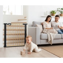 MILLY MALLY 6575 Bramka zabezpieczająca - barierka na schody Guardy 83 Black Natural