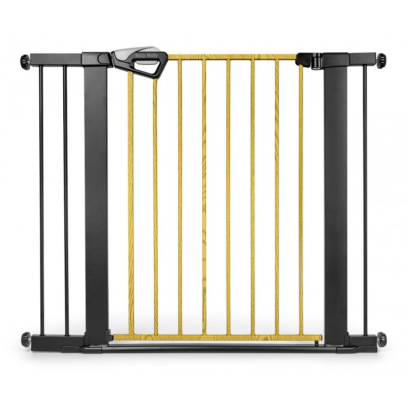 MILLY MALLY 6578 Bramka zabezpieczająca - barierka na schody z rozszerzeniem Guardy 104 Black Natural