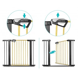 MILLY MALLY 6578 Bramka zabezpieczająca - barierka na schody z rozszerzeniem Guardy 104 Black Natural
