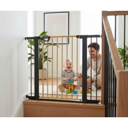 MILLY MALLY 6578 Bramka zabezpieczająca - barierka na schody z rozszerzeniem Guardy 104 Black Natural
