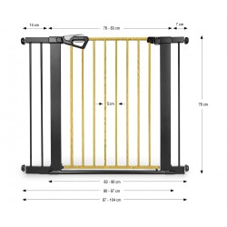 MILLY MALLY 6578 Bramka zabezpieczająca - barierka na schody z rozszerzeniem Guardy 104 Black Natural
