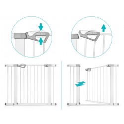 MILLY MALLY 6579 Bramka zabezpieczająca - barierka na schody z rozszerzeniem Guardy 104 White