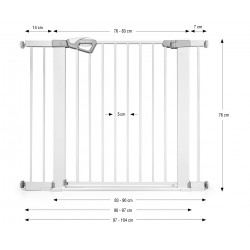 MILLY MALLY 6579 Bramka zabezpieczająca - barierka na schody z rozszerzeniem Guardy 104 White