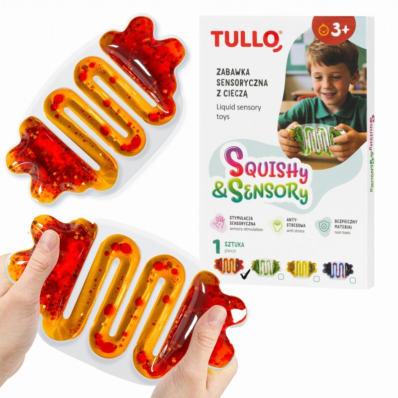 TULLO 706 Zabawka sensoryczna z cieczą squishy pomarańcz.