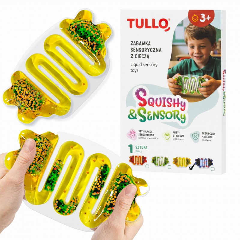 TULLO 708 Zabawka sensoryczna z cieczą squishy żółty