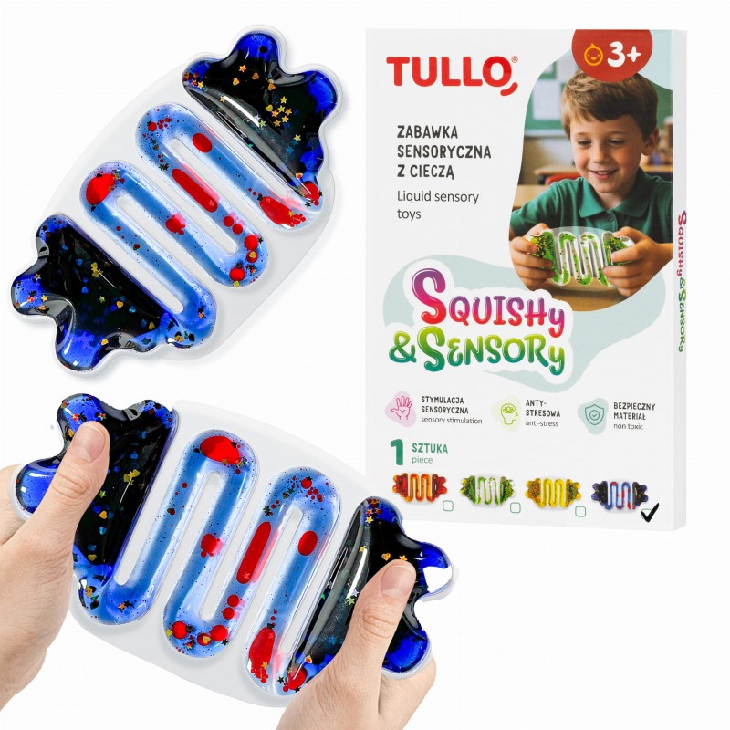 TULLO 709 Zabawka sensoryczna z cieczą squishy niebieski