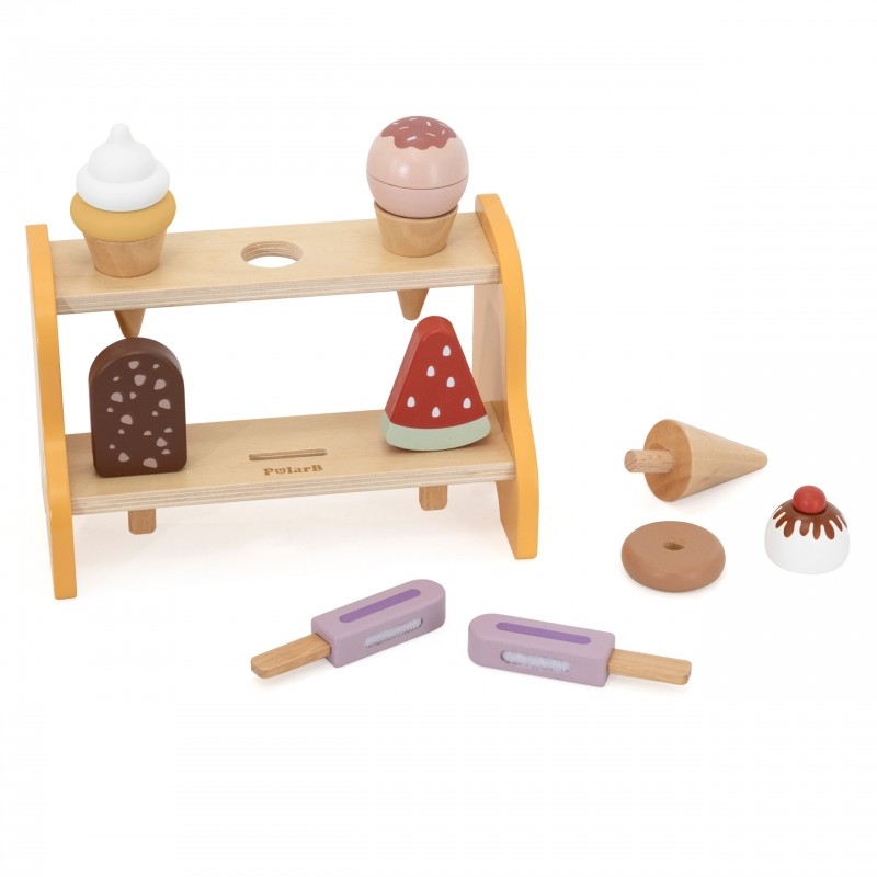 VIGA 44293 Drewniana Lodziarnia Sklepik zestaw z lodami