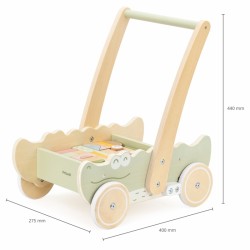 VIGA 44278 Drewniany wózek na klocki Pchacz