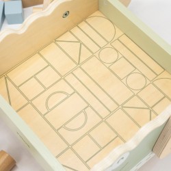 VIGA 44278 Drewniany wózek na klocki Pchacz