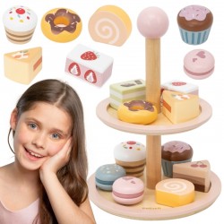 VIGA 44284 Drewniany Stojak na ciasto z akcesoriami